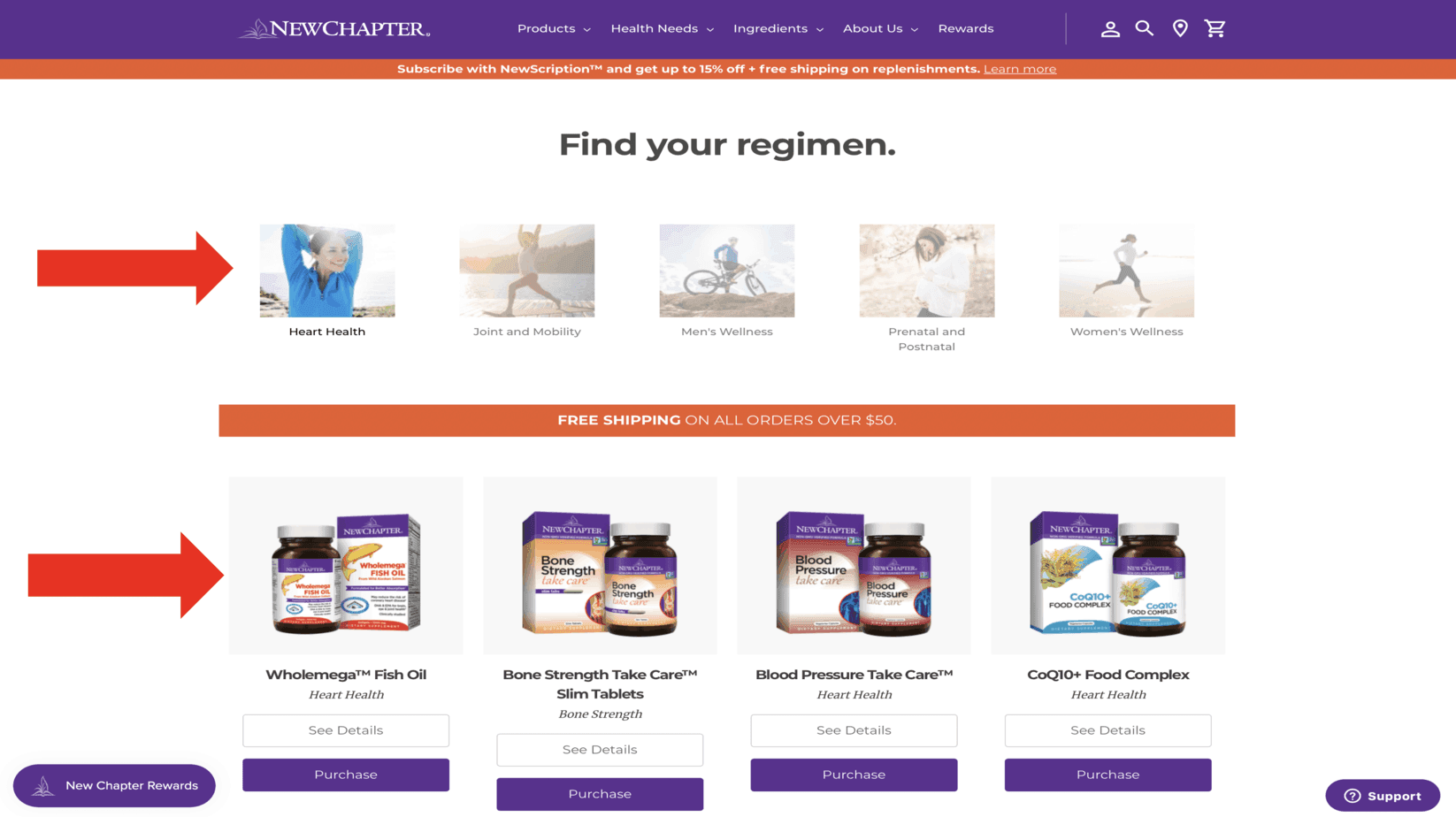 New Chapter segment and filter results page